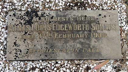 Plaque on grave